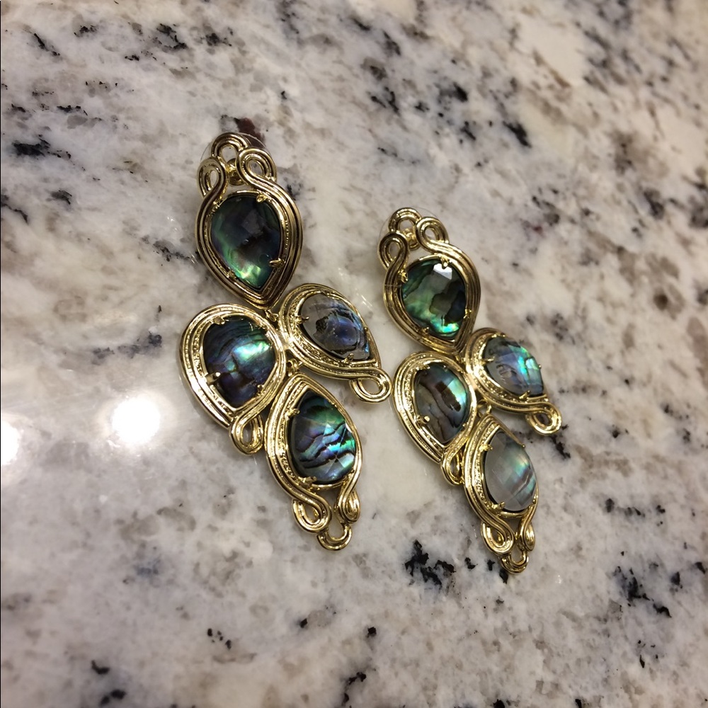 Sylvie Teardrop Abalone Earrings - Picture 2 of 7